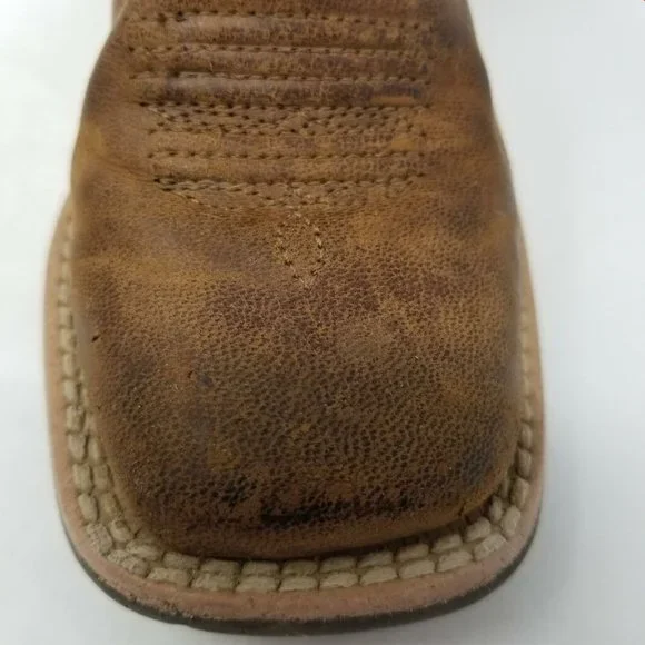 Ariat Kid's Brown Purple Leather Square Toe Mid-Calf Western Boots Size US 10 - Picture 11 of 12